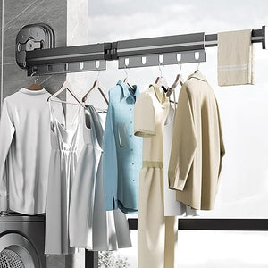 Wall Mounted Suction Cup Folding Clothes Drying Rack