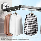 Wall Mounted Suction Cup Folding Clothes Drying Rack