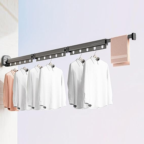 Wall Mounted Suction Cup Folding Clothes Drying Rack