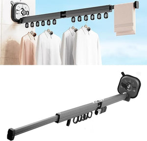 Wall Mounted Suction Cup Folding Clothes Drying Rack