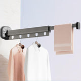 Wall Mounted Suction Cup Folding Clothes Drying Rack